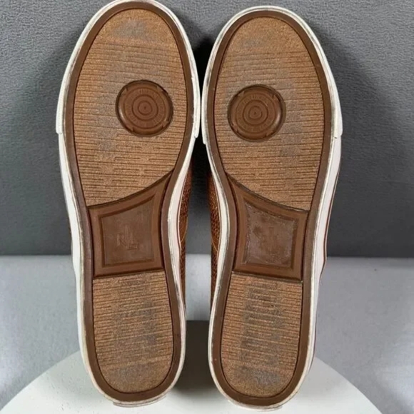 Lauren Ralph Lauren Janis Brown Slip On Sneaker Womens 9B Brown Woven Straw Look - Picture 8 of 10